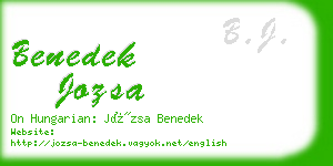 benedek jozsa business card